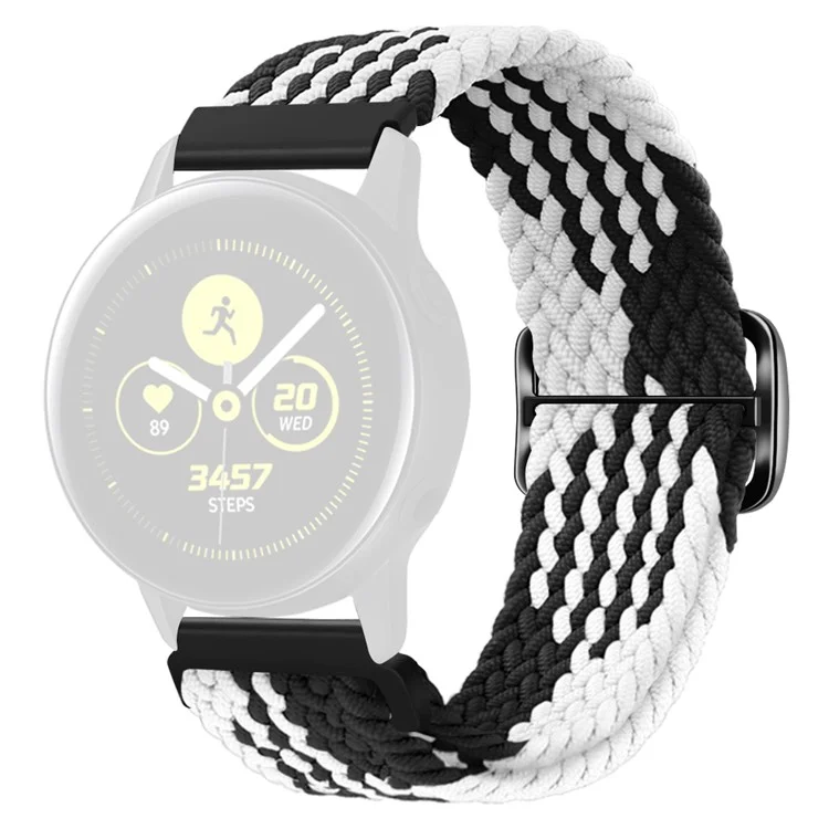 Armband zum Großeinkauf 22 mm für Samsung Galaxy Watch3 45 mm/Watch 46 mm, geflochtenes Nylonarmband - Schwarz+Weiß