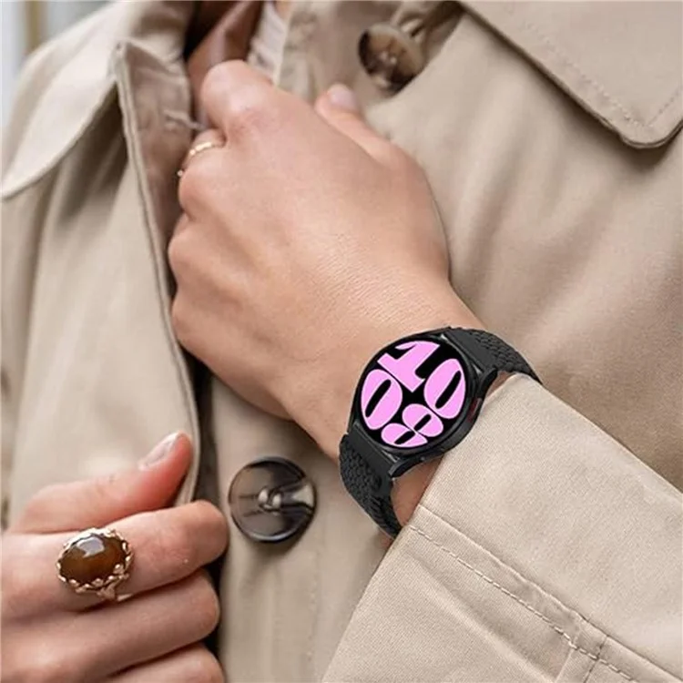 Armband zum Großeinkauf 22 mm für Samsung Galaxy Watch3 45 mm/Watch 46 mm, geflochtenes Nylonarmband - Schwarz+Weiß