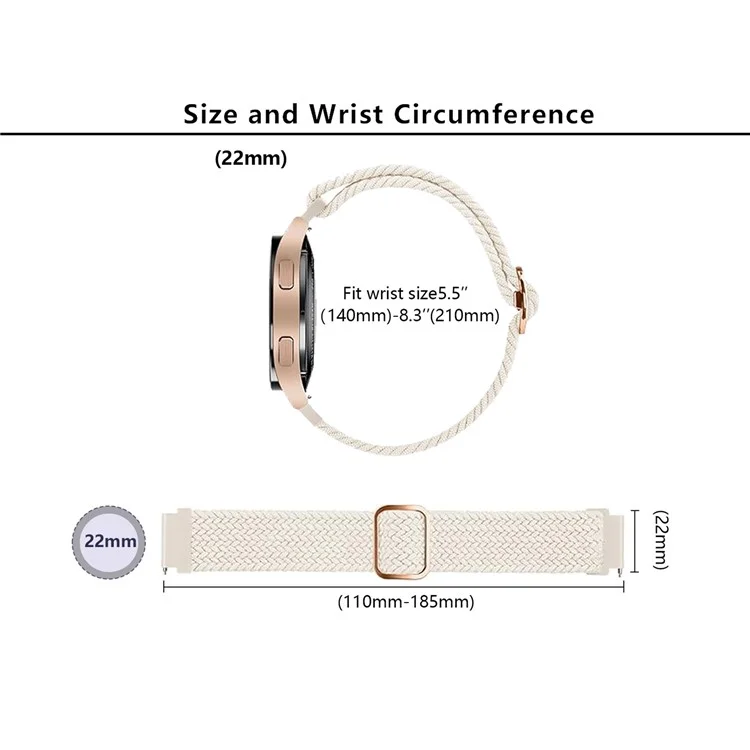 Armband zum Großeinkauf 22 mm für Samsung Galaxy Watch3 45 mm/Watch 46 mm, geflochtenes Nylonarmband - Schwarz+Weiß