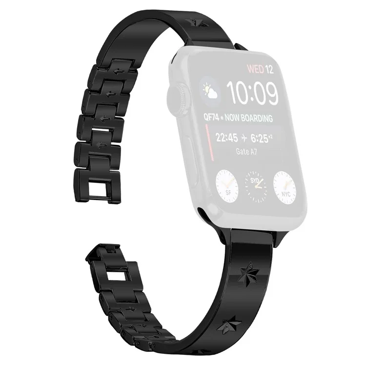Bracelet de remplacement pour Apple Watch Series 10 46mm / Ultra 2 / Ultra 49mm / 9 8 7 45mm / SE (2023) SE (2022) SE 6 5 4 44mm / 3 2 1 42mm - Bracelet de montre en métal noir