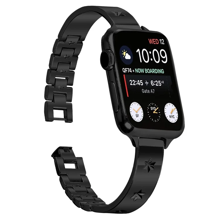 Bracelet de remplacement pour Apple Watch Series 10 46mm / Ultra 2 / Ultra 49mm / 9 8 7 45mm / SE (2023) SE (2022) SE 6 5 4 44mm / 3 2 1 42mm - Bracelet de montre en métal noir