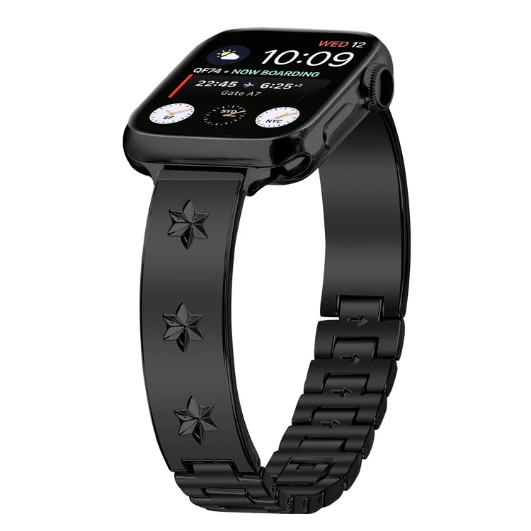 Bracelet de remplacement pour Apple Watch Series 10 46mm / Ultra 2 / Ultra 49mm / 9 8 7 45mm / SE (2023) SE (2022) SE 6 5 4 44mm / 3 2 1 42mm - Bracelet de montre en métal noir