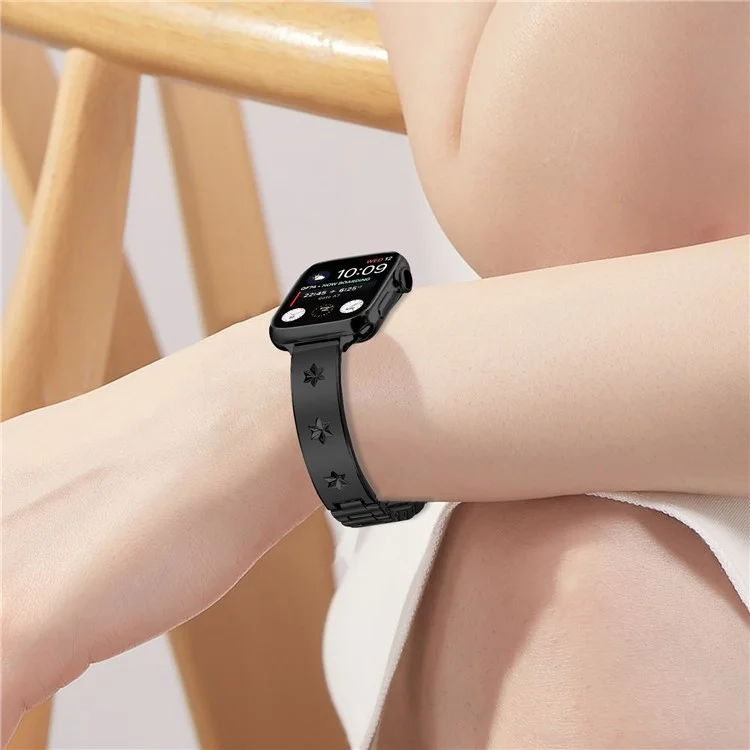 Bracelet de remplacement pour Apple Watch Series 10 46mm / Ultra 2 / Ultra 49mm / 9 8 7 45mm / SE (2023) SE (2022) SE 6 5 4 44mm / 3 2 1 42mm - Bracelet de montre en métal noir