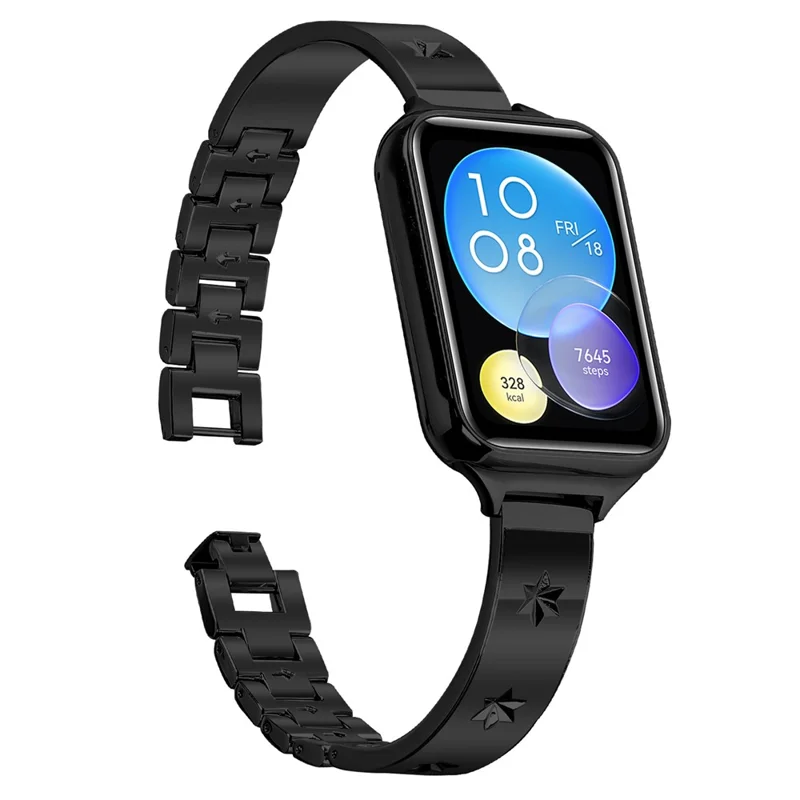 Replacement Strap for Xiaomi Smart Band 8 Pro Metal Watch Band Snowflake Pattern - Black