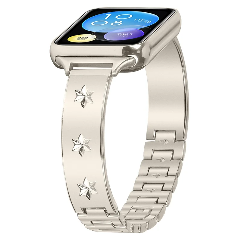 Replacement Strap for Xiaomi Smart Band 8 Pro Metal Watch Band Snowflake Pattern - Starlight