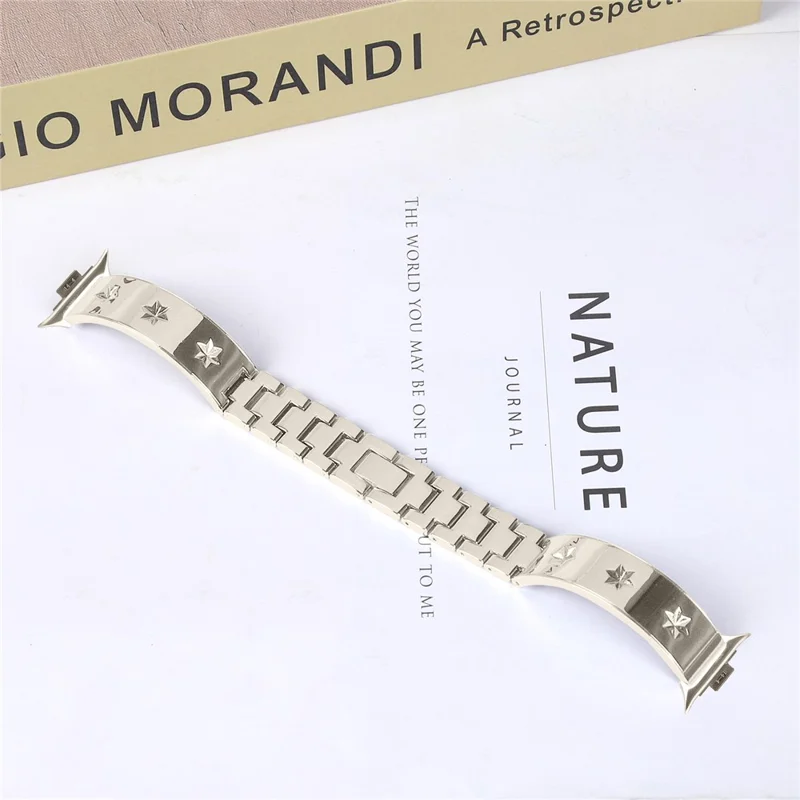 Replacement Strap for Xiaomi Smart Band 8 Pro Metal Watch Band Snowflake Pattern - Starlight