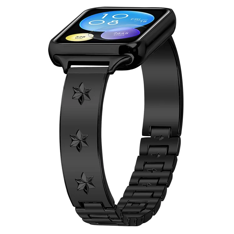 Ersatz-Armband für Xiaomi Redmi Watch 4 Metallarmband mit Schneeflocken-Muster - Schwarz