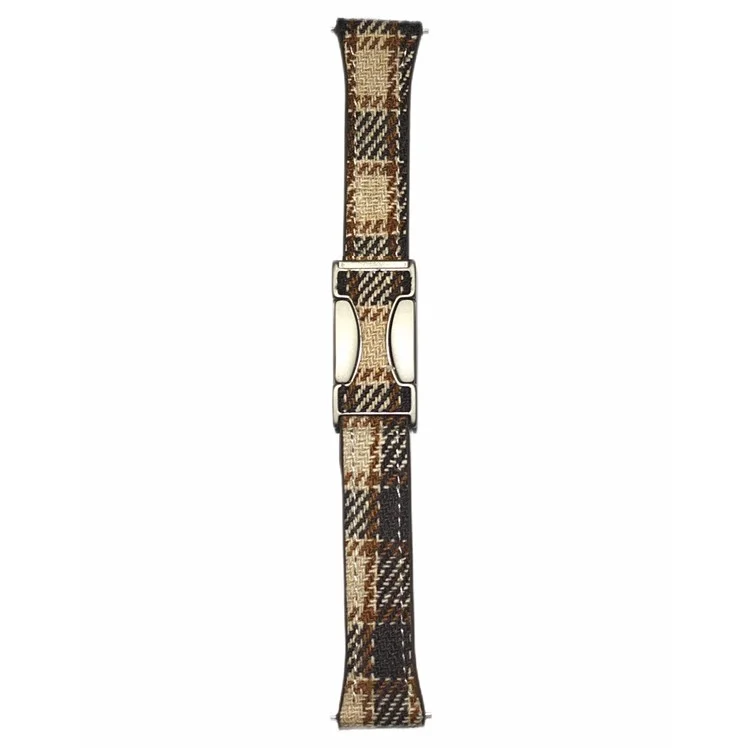 For Huawei Watch GT 3 Pro 43mm / GT 3 42mm Universal 20mm Magnetic Buckle Plaid Texture Wool Watch Strap - Khaki