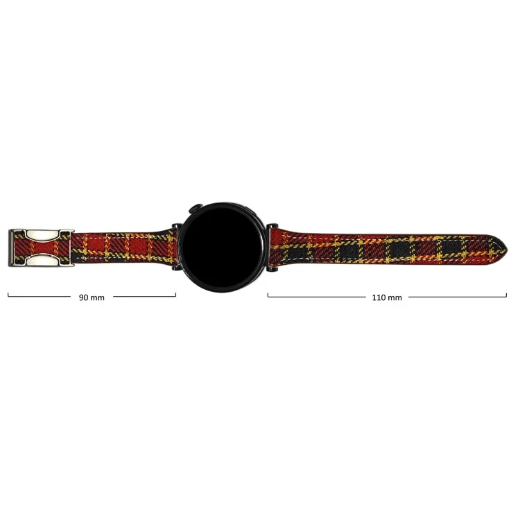 For Huawei Watch GT 3 Pro 43mm / GT 3 42mm Universal 20mm Magnetic Buckle Plaid Texture Wool Watch Strap - Khaki