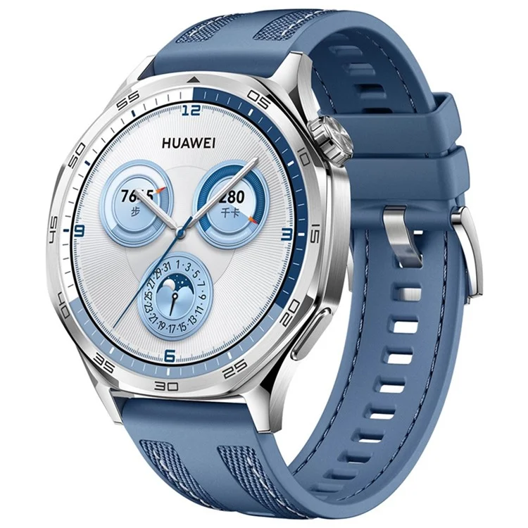 22 mm Nylon-Silikon-Armband für Huawei Watch GT 5 Pro 46 mm / GT 5 46 mm / GT 4 46 mm / GT 3 Pro 46 mm / GT 3 46 mm Ersatzarmband - Graublau