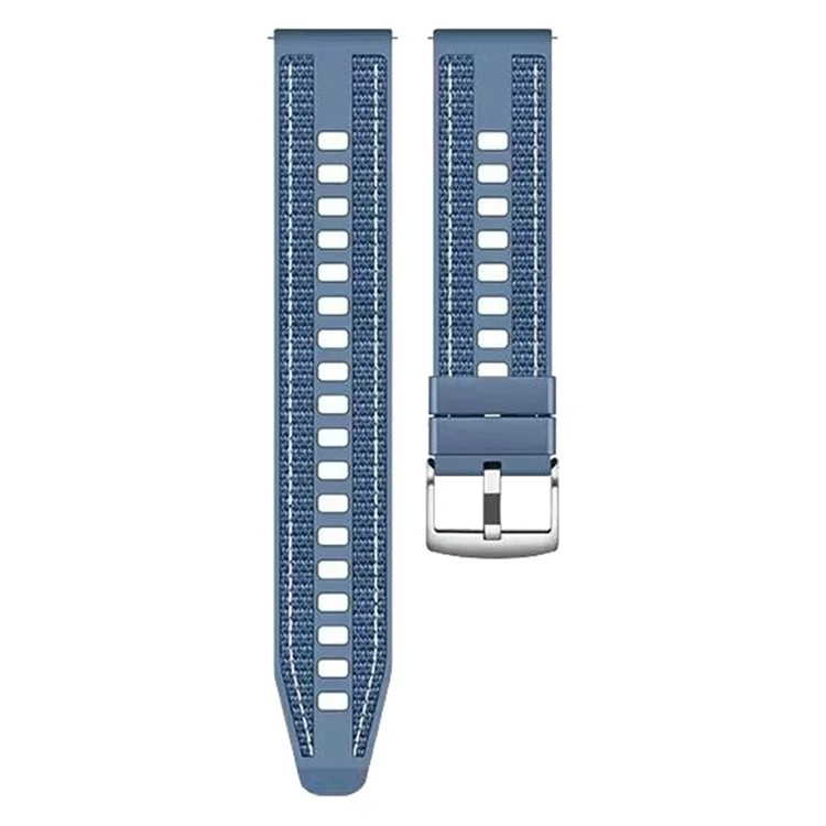 22 mm Nylon-Silikon-Armband für Huawei Watch GT 5 Pro 46 mm / GT 5 46 mm / GT 4 46 mm / GT 3 Pro 46 mm / GT 3 46 mm Ersatzarmband - Graublau