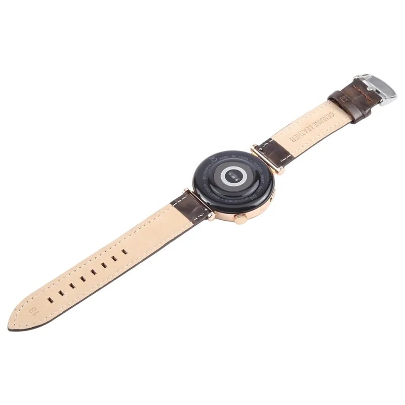 حزام بحجم 22 مم لجهاز Garmin Venu 3 / Forerunner 265 / Forerunner 265 Music من جلد البقر العلوي - لون بني بتصميم حبوب الخيزران