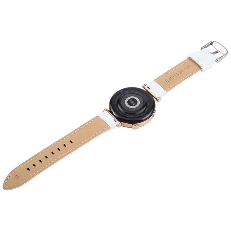 Bracelet de 18 mm pour Garmin Venu 3S / Forerunner 265S / Forerunner 255S / Venu 2S / Vivomove 3S, en cuir de vache de première qualité - Blanc