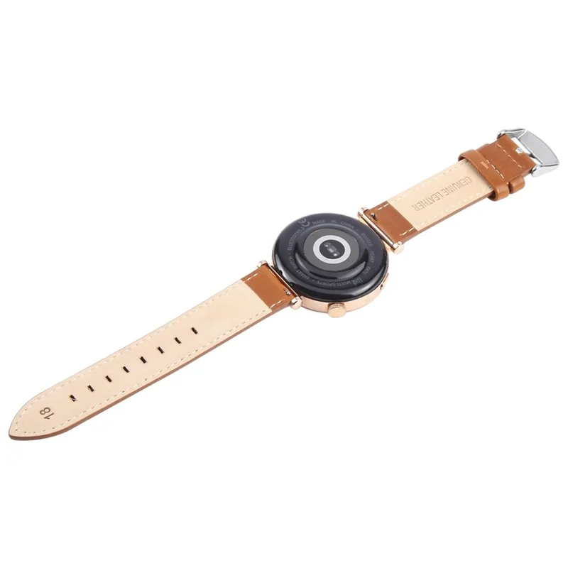For Garmin Lily 2 Active / Lily 2 Wrist Strap 14mm Top Layer Cowhide Leather Watch Band - Brown