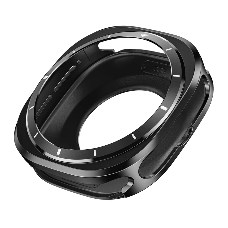 For Samsung Galaxy Watch Ultra 47mm Watch Case Aluminum Alloy + PC Protective Cover - Black+White