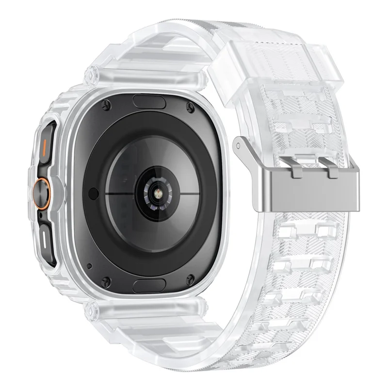 For Samsung Galaxy Watch Ultra 47mm Watch Strap TPU Band with PC Watch Case - Matte Transparent