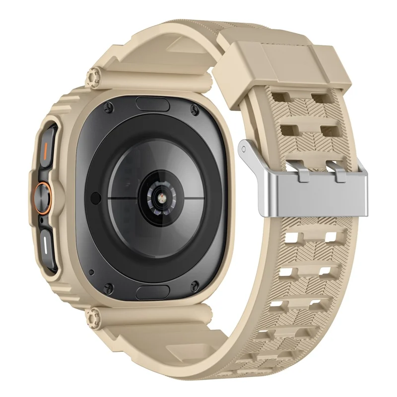 For Samsung Galaxy Watch Ultra 47mm Watch Strap TPU Band with PC Watch Case - Gold