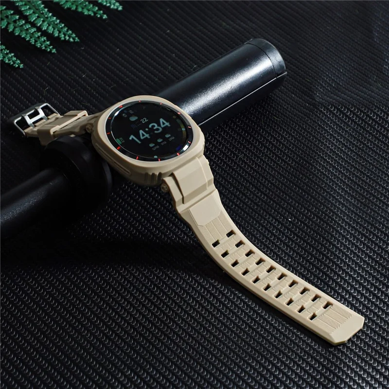 For Samsung Galaxy Watch Ultra 47mm Watch Strap TPU Band with PC Watch Case - Gold
