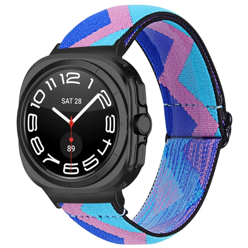 For Samsung Galaxy Watch Ultra 47mm Watch Band with Black Connector Adjustable Elastic Wrist Strap - Style 1