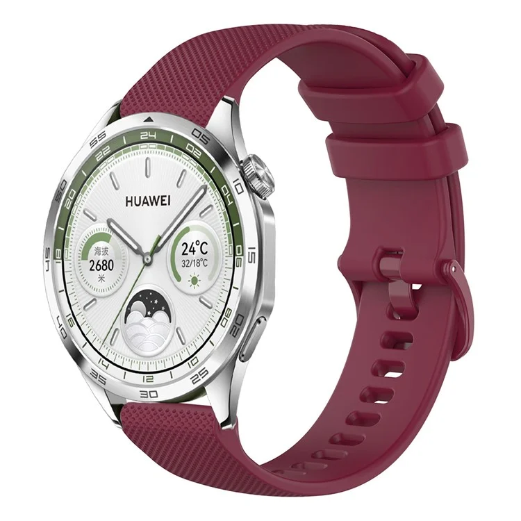 Compra al por mayor Correa de repuesto para Huawei Watch GT 5 Pro / GT 5 / GT 4 46mm Banda de reloj inteligente Textura de cuadrícula - Rojo vino
