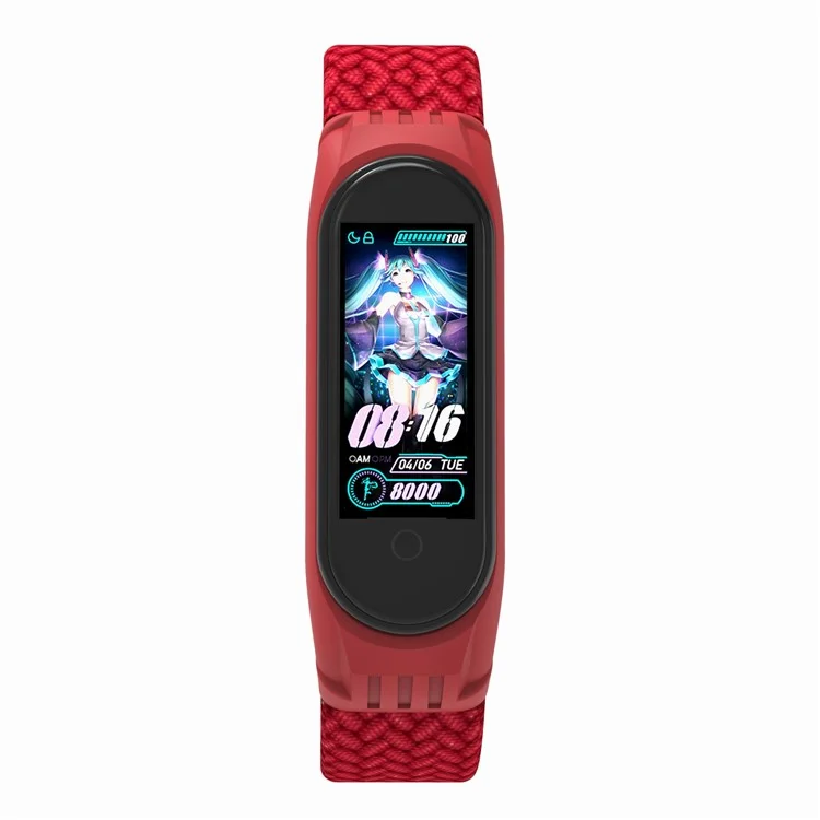 Correa de Reloj de Pulsera de Nylon Elástica [tamaño: S] Para Xiaomi Mi Band 5 / 4 / 3 - Rojo