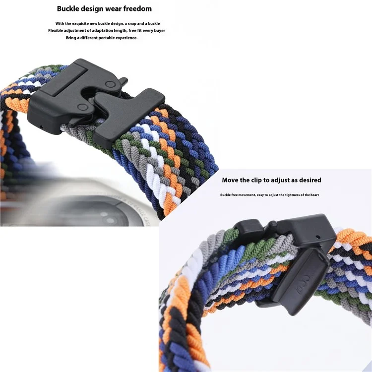 20mm universelles Armband mit Fallschirm-Schnalle, geflochten aus Nylon - Jeansblau