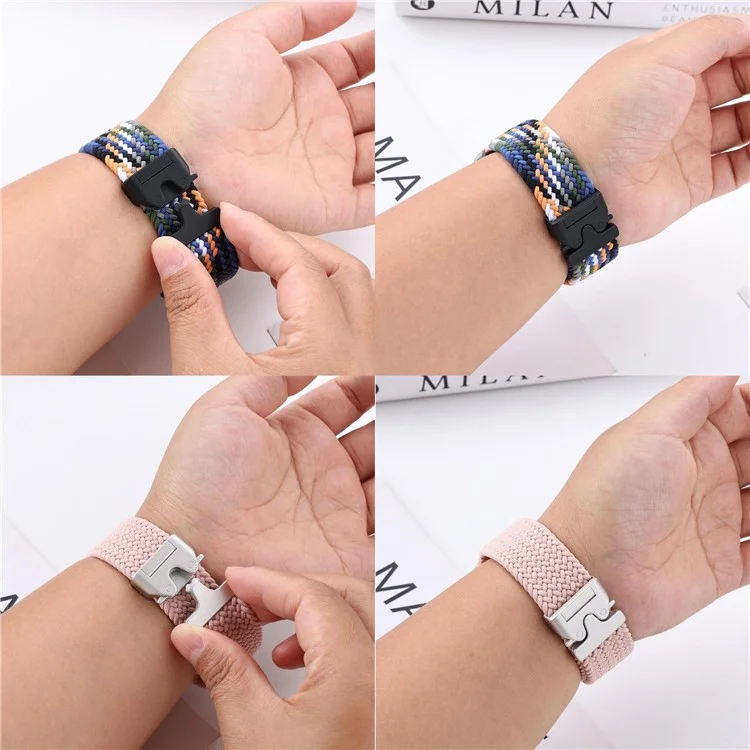 20mm universelles Armband mit Fallschirm-Schnalle, geflochten aus Nylon - Jeansblau