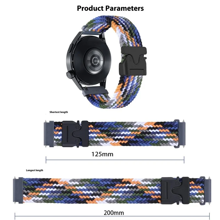 20mm universelles Armband mit Fallschirm-Schnalle, geflochten aus Nylon - Jeansblau