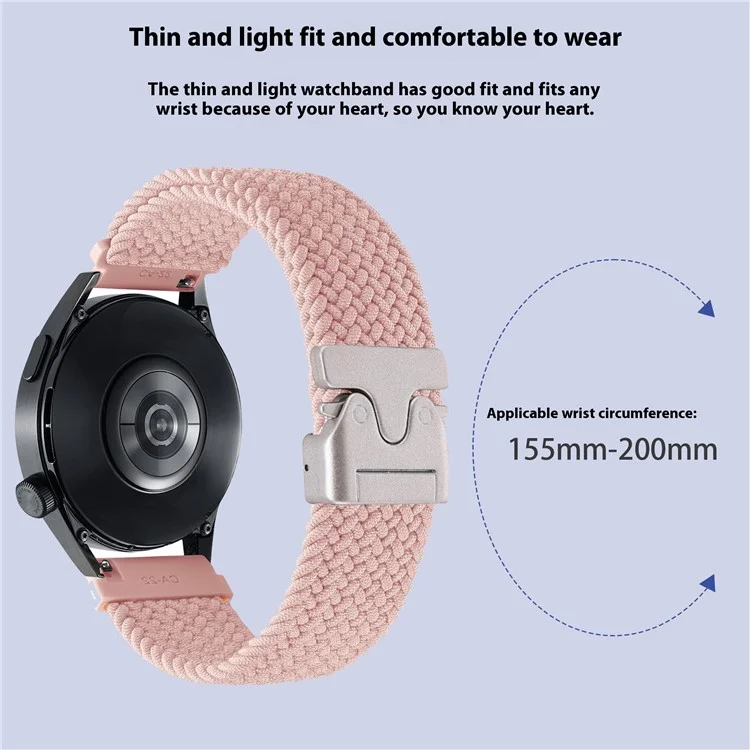 20mm universelles Armband mit Fallschirm-Schnalle, geflochten aus Nylon - Jeansblau
