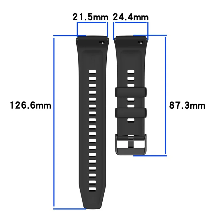 Para Huawei Watch GT 5 Pro 46mm Pulseira de Silicone Ajustável Comprimento Banda de Substituição - Preto
