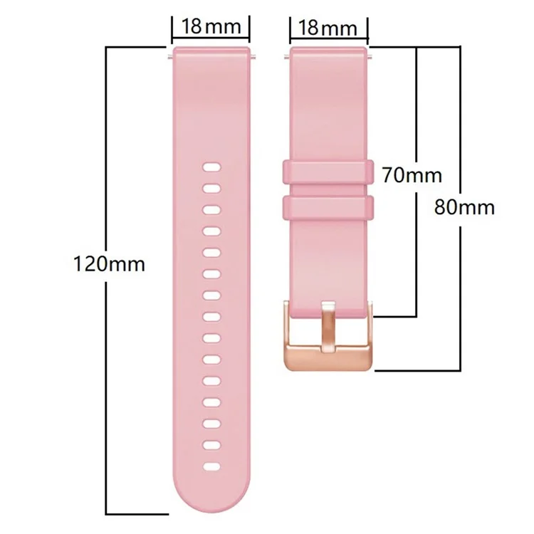 Correa de silicona de repuesto de 18 mm para Huawei Watch GT 5 Pro 42 mm / GT 5 41 mm - Rosa