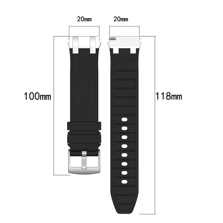 For Samsung Galaxy Watch4 40mm / 44mm / Huawei Watch GT 3 Pro 43mm Watch Band 20mm Royal Oak Style Silicone Strap Gold Metal Buckle - Beige