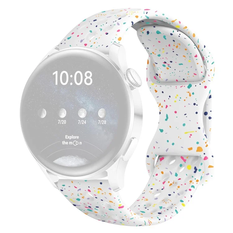 Para Samsung Galaxy Watch / Huawei Watch / Garmin / Amazfit Bracelete de Substituição de 20mm Silicone com Fivela de Borboleta - Branco
