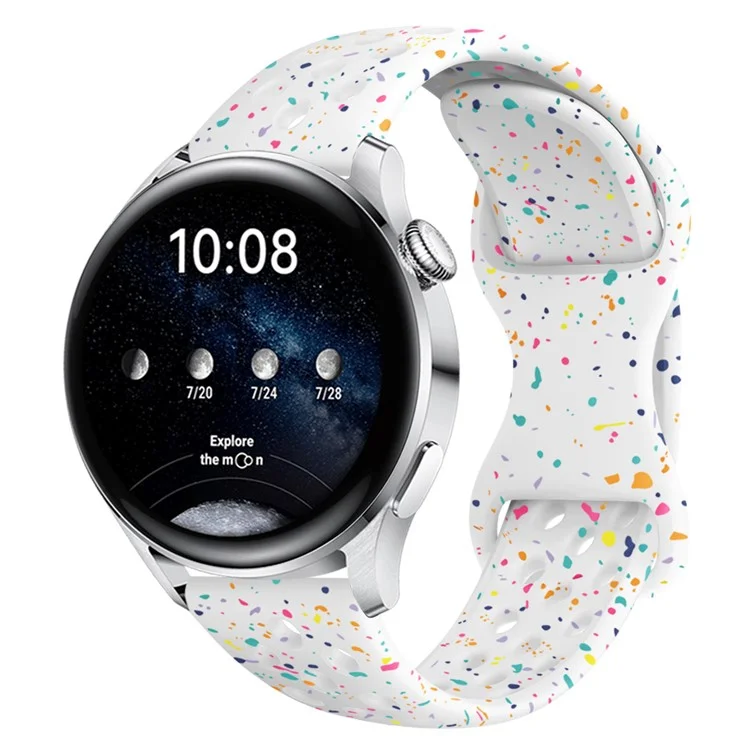 Para Samsung Galaxy Watch / Huawei Watch / Garmin / Amazfit Bracelete de Substituição de 20mm Silicone com Fivela de Borboleta - Branco