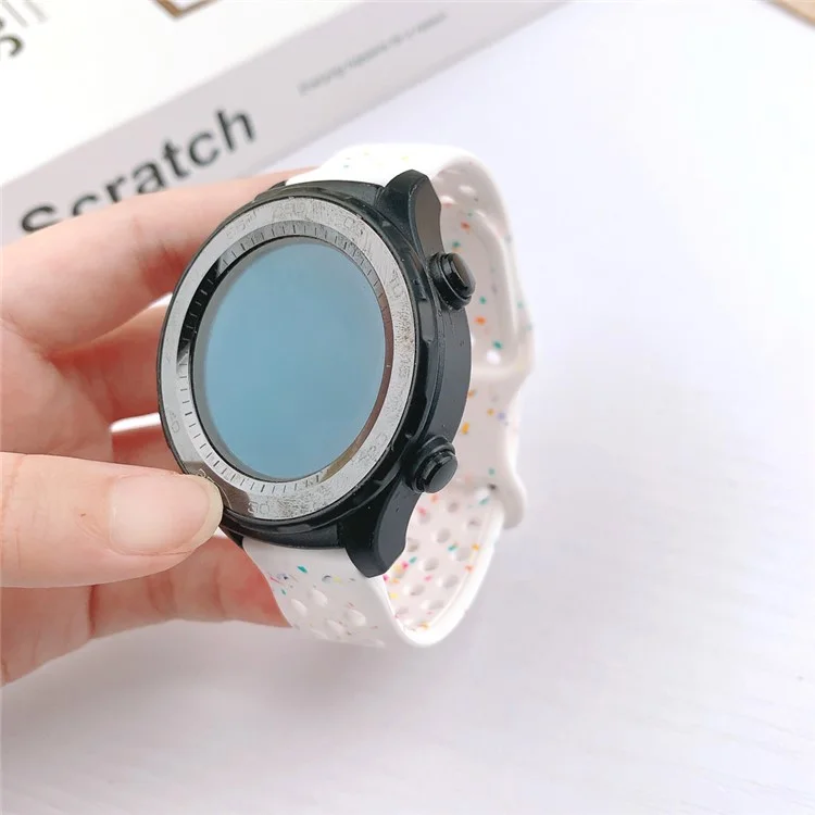 Para Samsung Galaxy Watch / Huawei Watch / Garmin / Amazfit Bracelete de Substituição de 20mm Silicone com Fivela de Borboleta - Branco