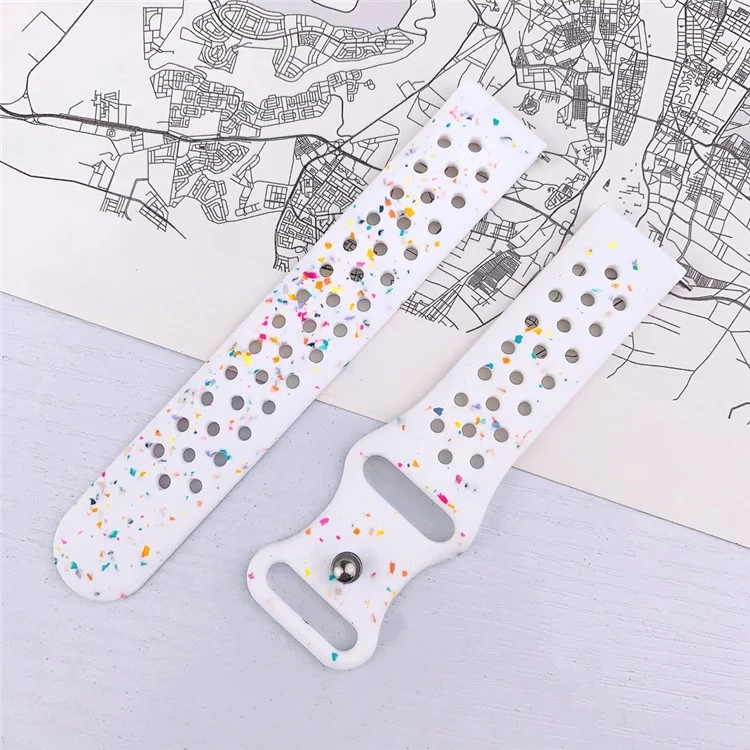 Para Samsung Galaxy Watch / Huawei Watch / Garmin / Amazfit Bracelete de Substituição de 20mm Silicone com Fivela de Borboleta - Branco