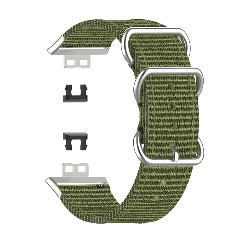 Nylon Canvas Watch Band Replacement Strap for Huawei Watch Fit TIA-B09 - Army Green