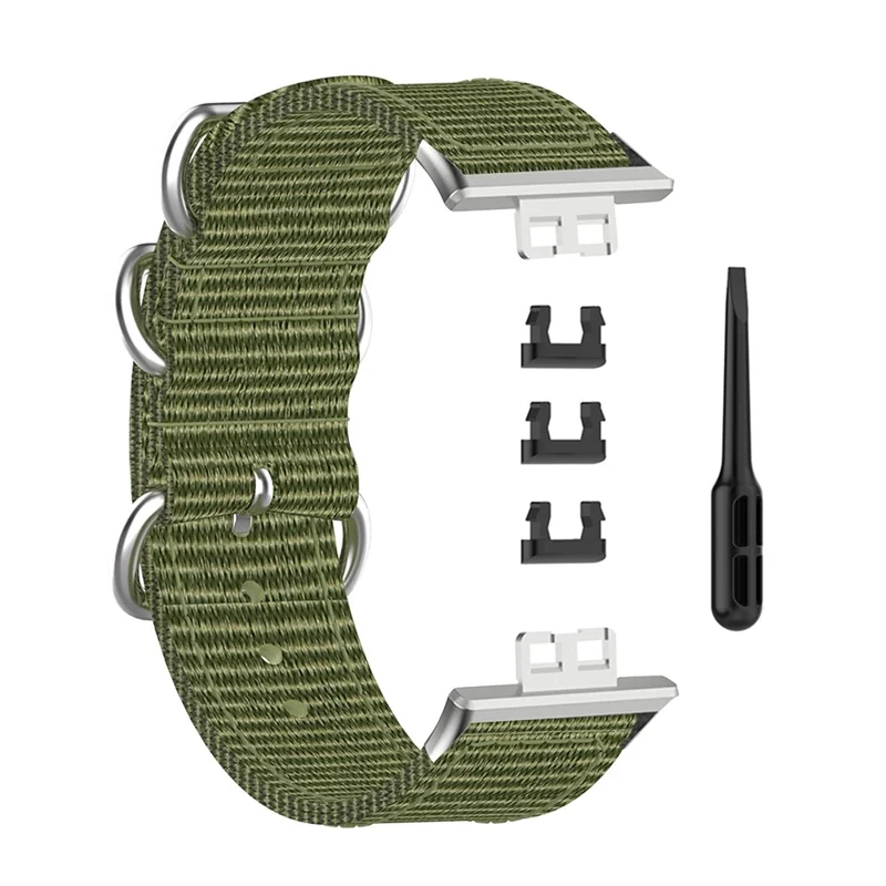 Nylon Canvas Watch Band Replacement Strap for Huawei Watch Fit TIA-B09 - Army Green