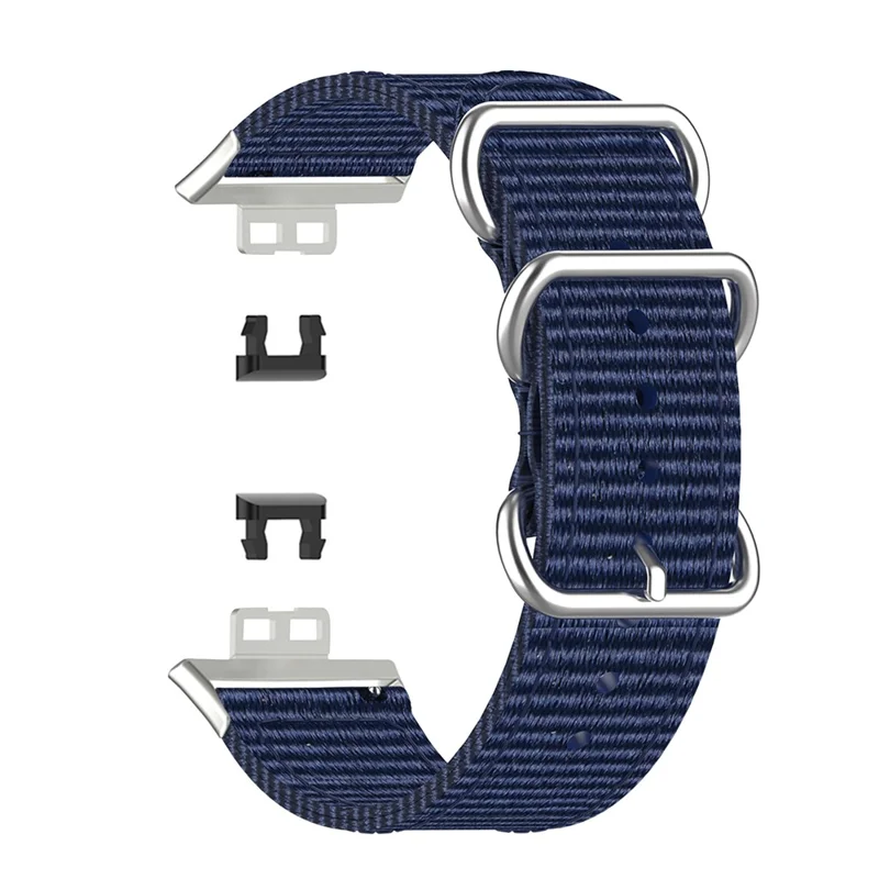 Nylon Canvas Watch Band Replacement Strap for Huawei Watch Fit TIA-B09 - Deep Blue