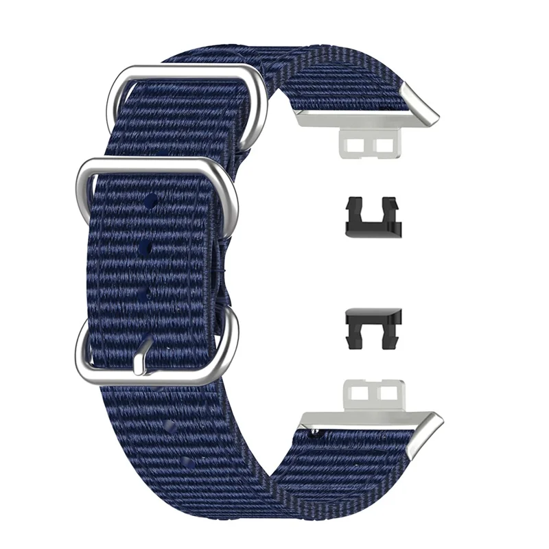 Nylon Canvas Watch Band Replacement Strap for Huawei Watch Fit TIA-B09 - Deep Blue