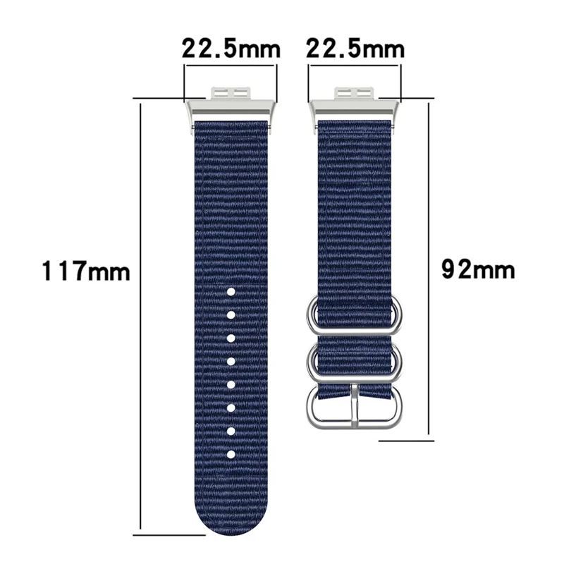 Nylon Canvas Watch Band Replacement Strap for Huawei Watch Fit TIA-B09 - Deep Blue