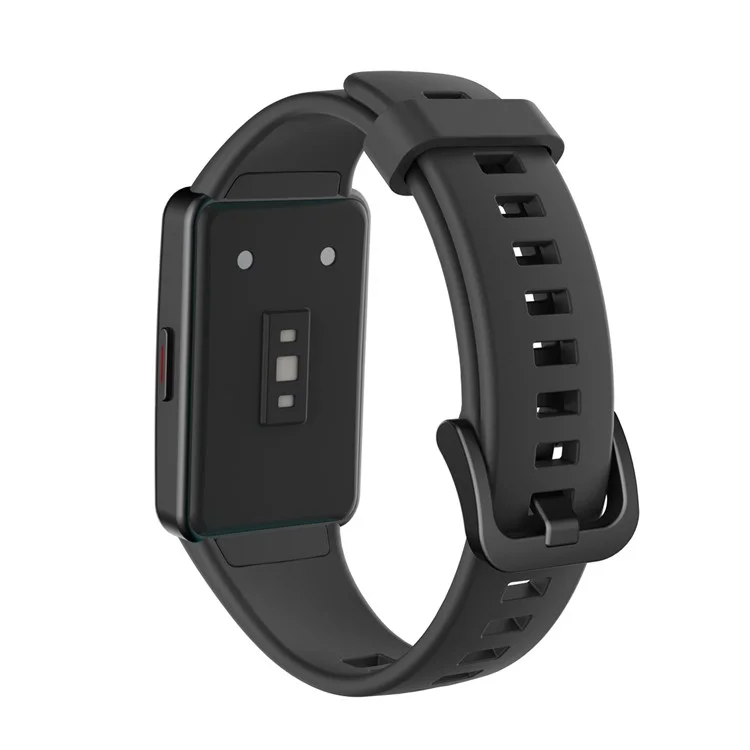Одноцветный мягкий силиконовый ремешок для часов для Honor Band 6 - черный