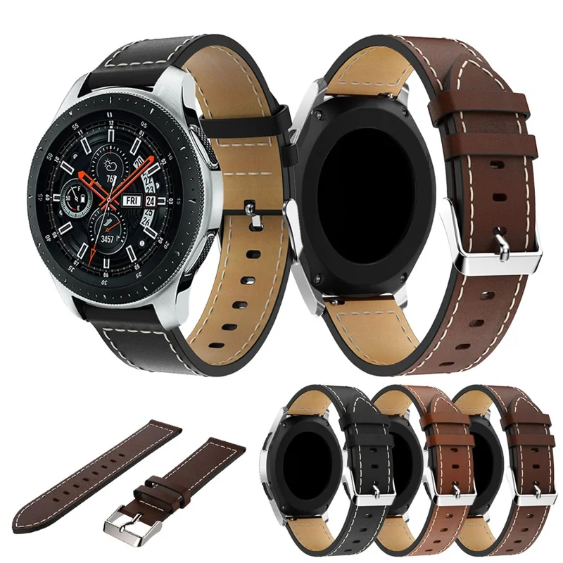 Echtes Leder Smart Watch Armband für Samsung Galaxy Watch 42mm - Kaffee