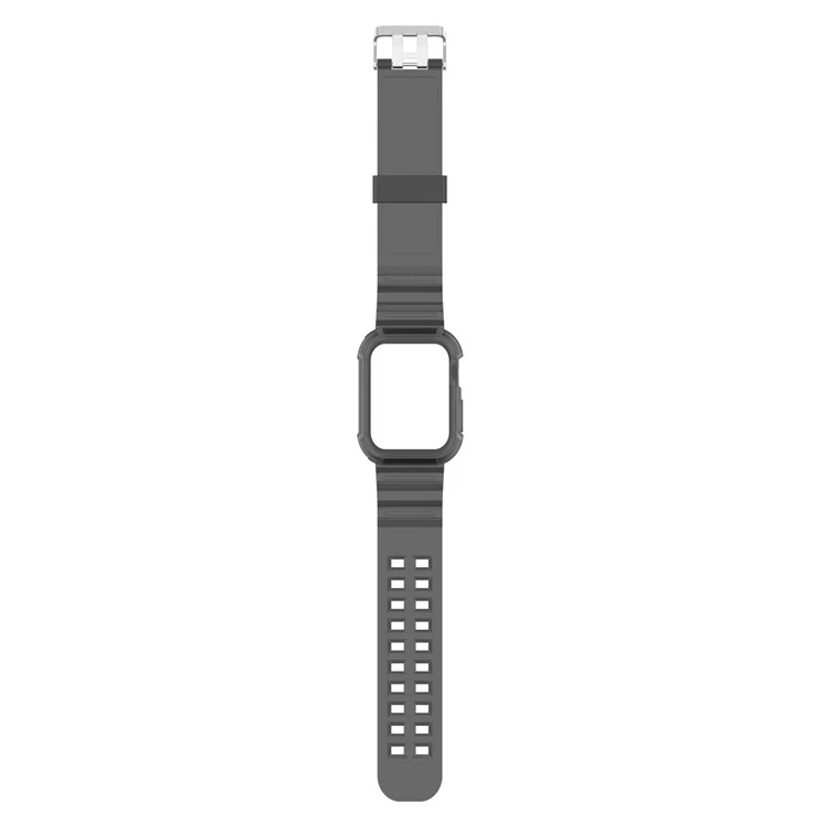 Compre em Quantidade Pulseira Integrada para Apple Watch Série 10 42mm Capa de Relógio de Silicone com Pulseira - Preto Transparente