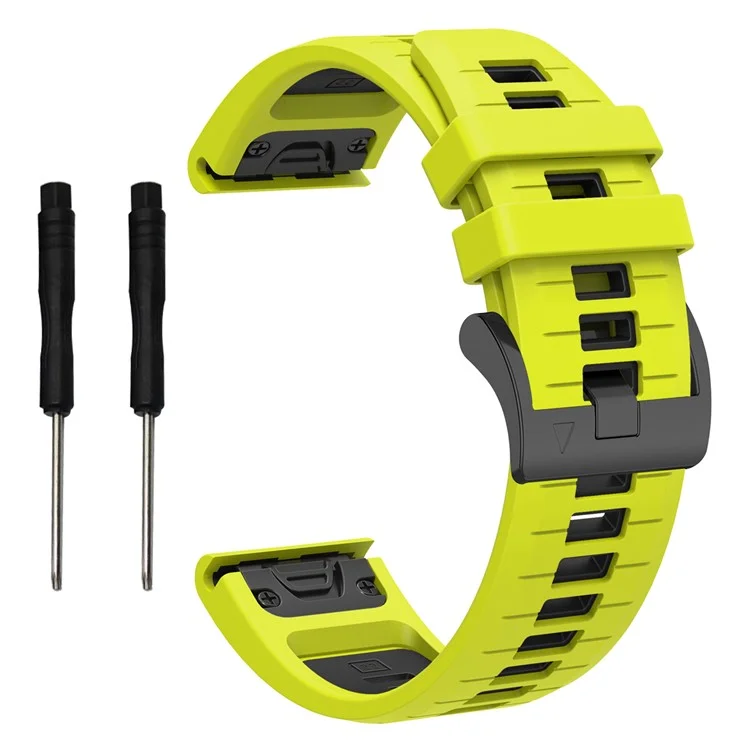 Acquista all'ingrosso per Garmin Fenix 8 47mm / Fenix E 47mm / Fenix 7 Cinturino dell'orologio a sgancio rapido a doppio colore da 22 mm in silicone - Verde / Nero