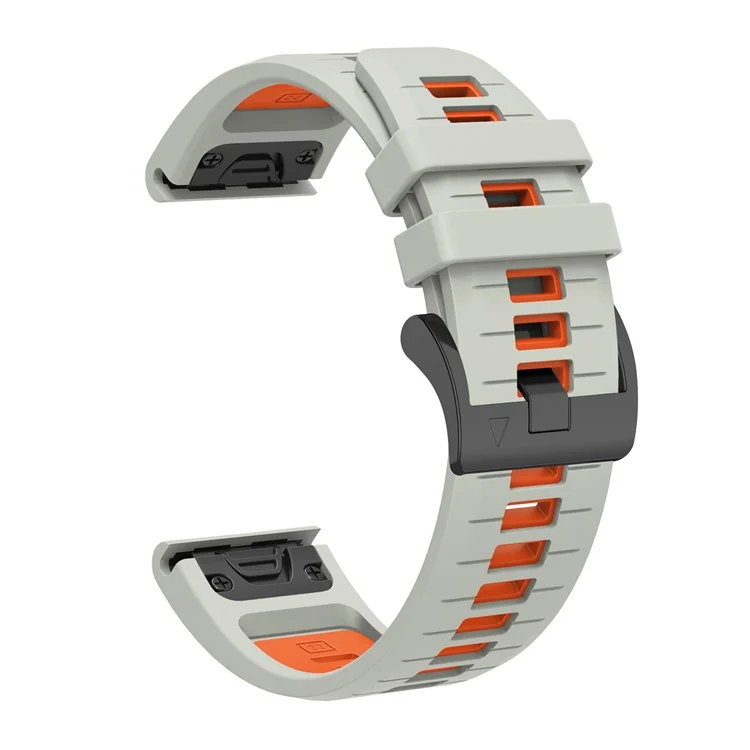 Compra em Quantidade para Garmin Fenix 8 51mm / Enduro 3 / Fenix 7X / 7X Pro Pulseira de Liberação Rápida Bicolor 26mm de Silicone - Cinza / Laranja