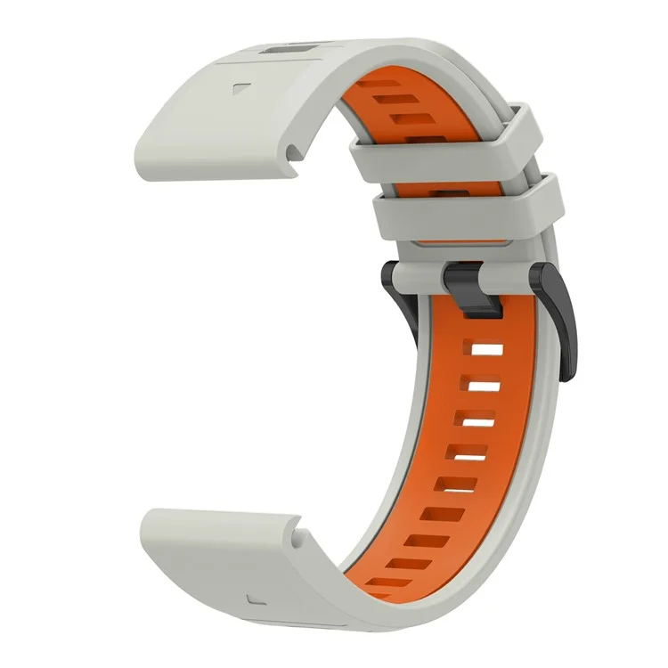 Compra em Quantidade para Garmin Fenix 8 51mm / Enduro 3 / Fenix 7X / 7X Pro Pulseira de Liberação Rápida Bicolor 26mm de Silicone - Cinza / Laranja