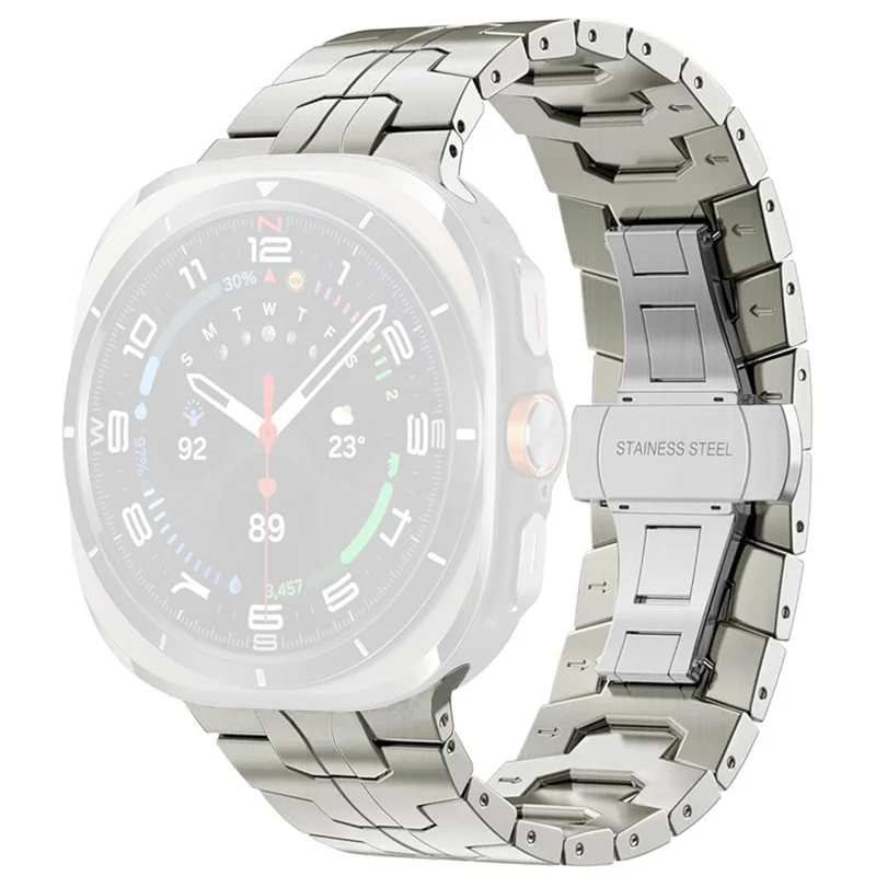 For Samsung Galaxy Watch Ultra 47mm Butterfly Buckle Titanium Alloy Watch Band - Titanium