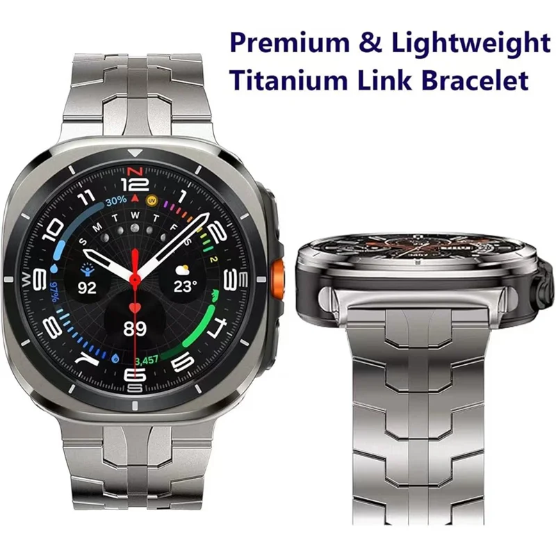 For Samsung Galaxy Watch Ultra 47mm Butterfly Buckle Titanium Alloy Watch Band - Titanium