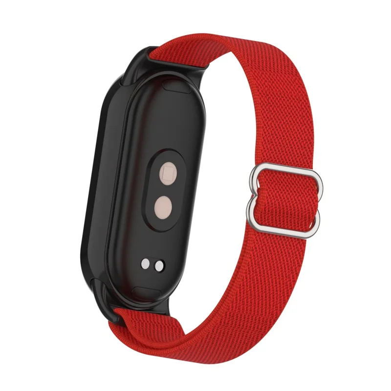 Для Xiaomi Smart Band 9 / Smart Band 8 нейлоновый ремешок для запястья с разъемом эластичный ремешок для часов - Красный